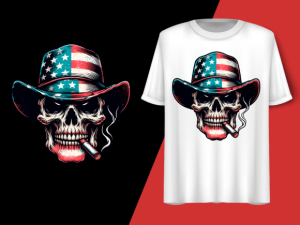 Skull Smoking American Flag 4th of July T-shirt 92714649 1 Plus Size Shirts