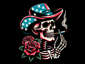Skull Smoking American Flag 4th of July T-shirt 92715872 1 Plus Size Shirts