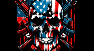 Skull with American Flag 4th of July T-shirt 90365235 2 Plus Size Shirts