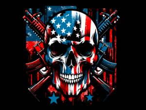 Skull with American Flag 4th of July T-shirt 90365235 2 Plus Size Shirts