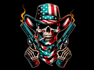 Skull with American Flag 4th of July T-shirt 90528850 1 Plus Size Shirts