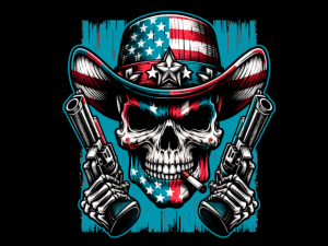 Skull with American Flag 4th of July T-shirt 90529361 1 Plus Size Shirts