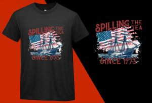 Spilling The Tea Since 1773 T-shirts, 4th July T shirts, USA Independence Day, Patriotic Shirts, Oversize Plus size T-shirts (9) Black Tee Plus Size Shirts