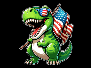 T REX Dinosaur USA Flag 4th of July T-shirt 93914128 1 Plus Size Shirts