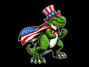 T REX Dinosaur USA Flag 4th of July T-shirt 93954419 1 Plus Size Shirts