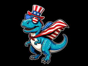 T REX Dinosaur USA Flag 4th of July T-shirt 93956882 1 Plus Size Shirts