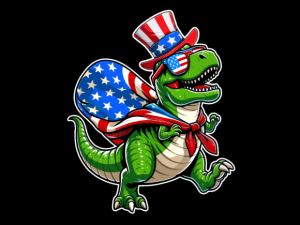 T REX Dinosaur USA Flag 4th of July T-shirt 93957186 1 Plus Size Shirts