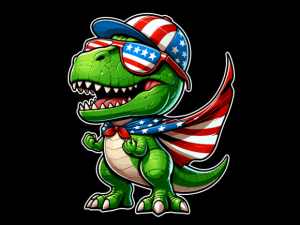 T REX Dinosaur USA Flag 4th of July T-shirt 93957700 1 Plus Size Shirts