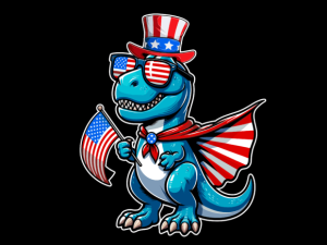 T REX Dinosaur USA Flag 4th of July T-shirt 93958582 1 Plus Size Shirts