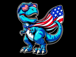T REX Dinosaur USA Flag 4th of July T-shirt 93959210 1 Plus Size Shirts
