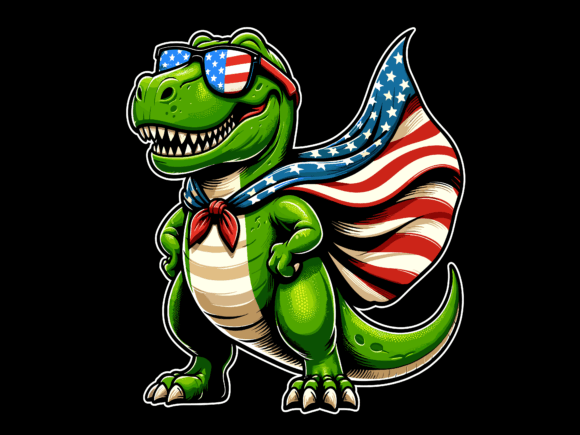 T Rex Dinosaur 4th of July T-shirt USA Flag 94287921 1 Plus Size Shirts