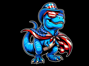T Rex Dinosaur USA Flag 4th of July T-shirt 94022847 1 Plus Size Shirts
