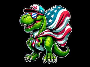 T Rex Dinosaur USA Flag 4th of July T-shirt 94023318 1 Plus Size Shirts