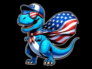 T Rex Dinosaur USA Flag 4th of July T-shirt 94025867 1 Plus Size Shirts
