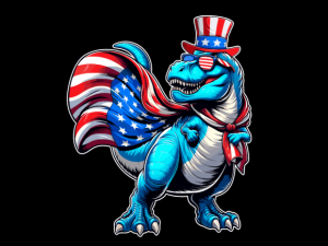 T Rex Dinosaur USA Flag 4th of July T-shirt 94026452 1 Plus Size Shirts