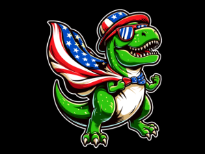 T Rex Dinosaur USA Flag 4th of July T-shirt 94027139 1 Plus Size Shirts