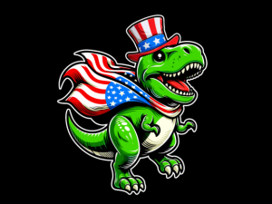 T Rex Dinosaur USA Flag 4th of July T-shirt 94027733 1 Plus Size Shirts