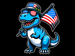 T Rex Dinosaur USA Flag 4th of July T-shirt 94028205 1 Plus Size Shirts