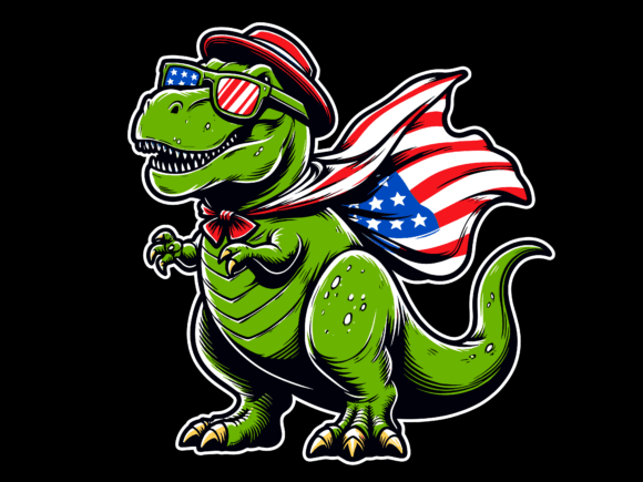 T Rex Dinosaur USA Flag 4th of July T-shirt 94028941 1 Plus Size Shirts