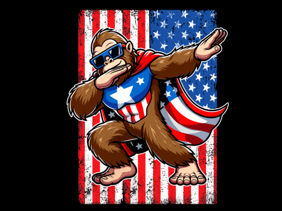 USA Flag Bigfoot Dabbing 4th of July T-shirt 93549674 2 Plus Size Shirts