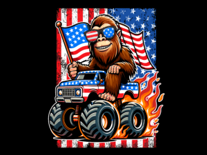 USA Flag Bigfoot Driving Monster Truck 4th July T-shirt 93551614 2 Plus Size Shirts