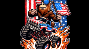USA Flag Bigfoot Driving Monster Truck 4th July T-shirt 93556187 2 Plus Size Shirts
