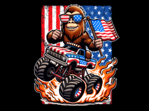 USA Flag Bigfoot Driving Monster Truck 4th July T-shirt 93556187 2 Plus Size Shirts