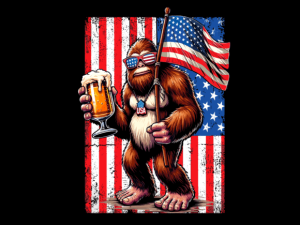 USA Flag Bigfoot Holding Beer T-shirt 93556990 2 Plus Size Shirts