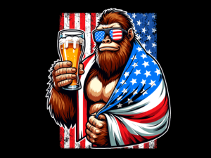 USA Flag Bigfoot Holding Beer T-shirt 93558033 2 Plus Size Shirts