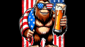 USA Flag Bigfoot Holding Beer T-shirt 93633703 2 Plus Size Shirts