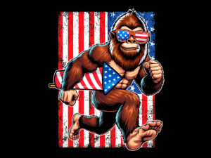 USA Flag Bigfoot Holding Firework T-shirt 93634642 2 Plus Size Shirts