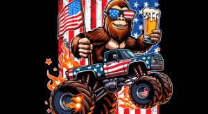 USA Flag Bigfoot Riding Monster T-shirt 93635272 2 Plus Size Shirts