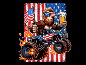 USA Flag Bigfoot Riding Monster T-shirt 93635272 2 Plus Size Shirts