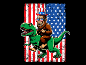 USA Flag Bigfoot Riding T Rex T-shirt 93638017 2 Plus Size Shirts