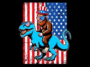 USA Flag Bigfoot Riding T Rex T-shirt 93638298 2 Plus Size Shirts