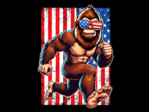 USA Flag Bigfoot Running 4th of July T-shirt 93639593 2 Plus Size Shirts