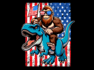 Usa Bigfoot Riding T Rex 4th of July T-shirt 93541753 2 Plus Size Shirts