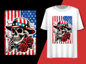 Usa Flag Vintage Skeleton 4th of July T-shirt 92718141 1 Plus Size Shirts