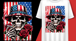 Usa Flag Vintage Skeleton 4th of July T-shirt 92718501 1 Plus Size Shirts