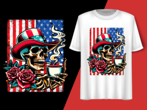 Usa Flag Vintage Skeleton 4th of July T-shirt 92718855 1 Plus Size Shirts