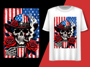Usa Flag Vintage Skeleton 4th of July T-shirt 92719303 1 Plus Size Shirts
