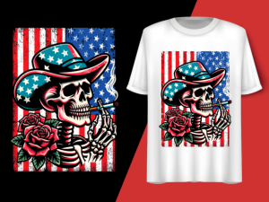 Usa Flag Vintage Skeleton 4th of July T-shirt 92720188 1 Plus Size Shirts