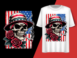 Usa Flag Vintage Skeleton 4th of July T-shirt 92722249 1 Plus Size Shirts