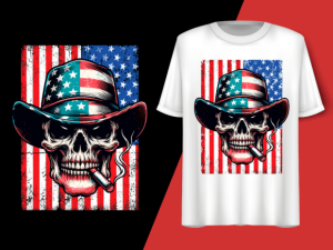 Usa Flag Vintage Skeleton 4th of July T-shirt 92722979 1 Plus Size Shirts