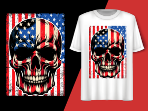 Usa Flag Vintage Skeleton 4th of July T-shirt 92723315 1 Plus Size Shirts