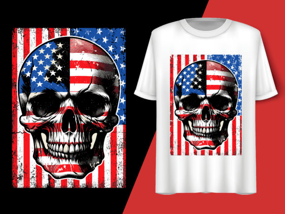 Usa Flag Vintage Skeleton 4th of July T-shirt 92724109 1 Plus Size Shirts