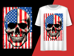 Usa Flag Vintage Skeleton 4th of July T-shirt 92778735 1 Plus Size Shirts