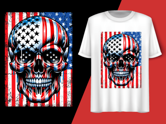 Usa Flag Vintage Skeleton 4th of July T-shirt 92778927 1 Plus Size Shirts