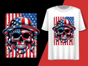 Usa Flag Vintage Skeleton 4th of July T-shirt 92779101 1 Plus Size Shirts