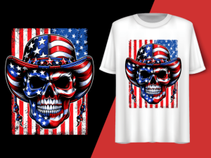 Usa Flag Vintage Skeleton 4th of July T-shirt 92779224 1 Plus Size Shirts